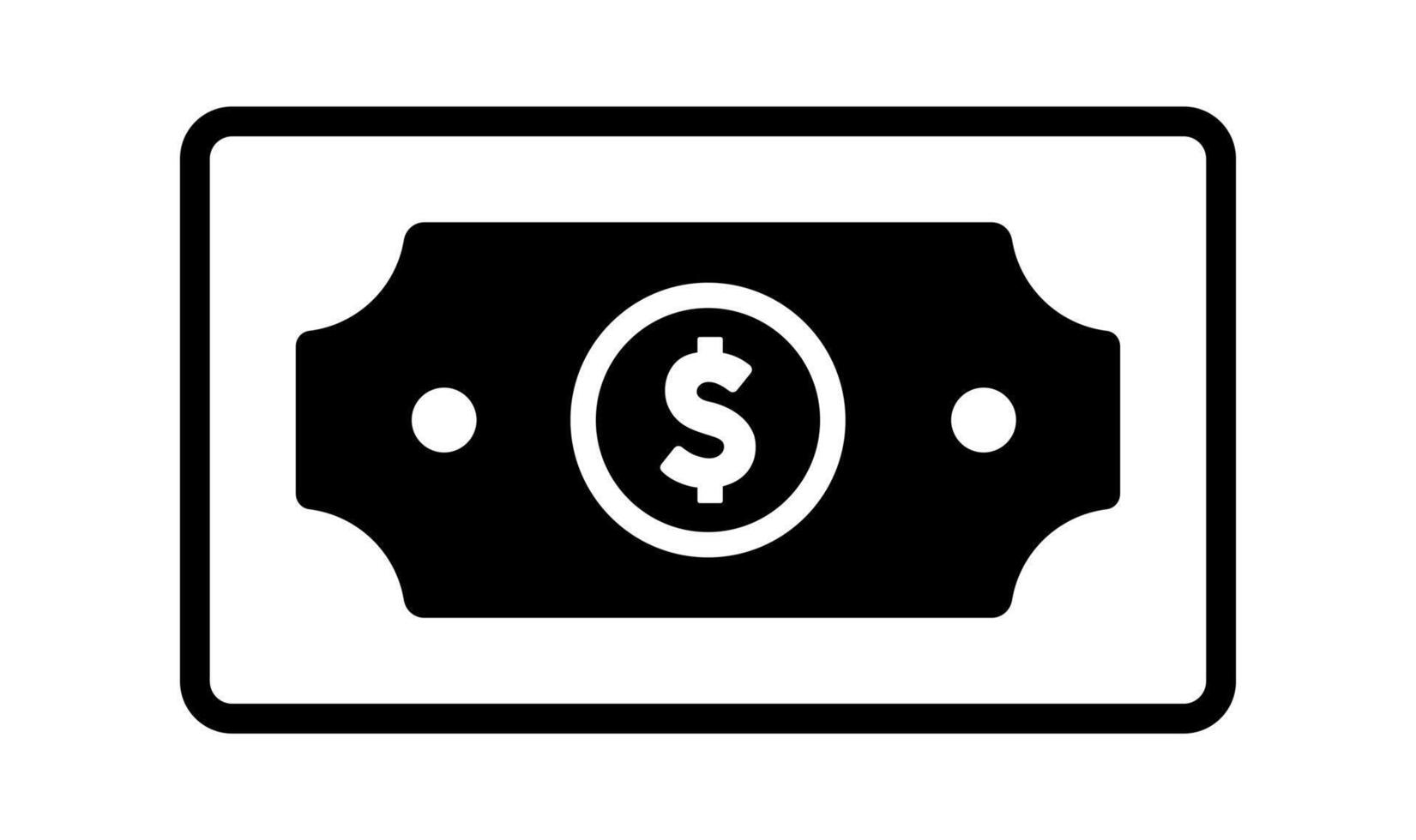 Currency dollar bill outline icon. A minimalist graphic symbolizing money, financial transactions, payment, and banknotes. vector