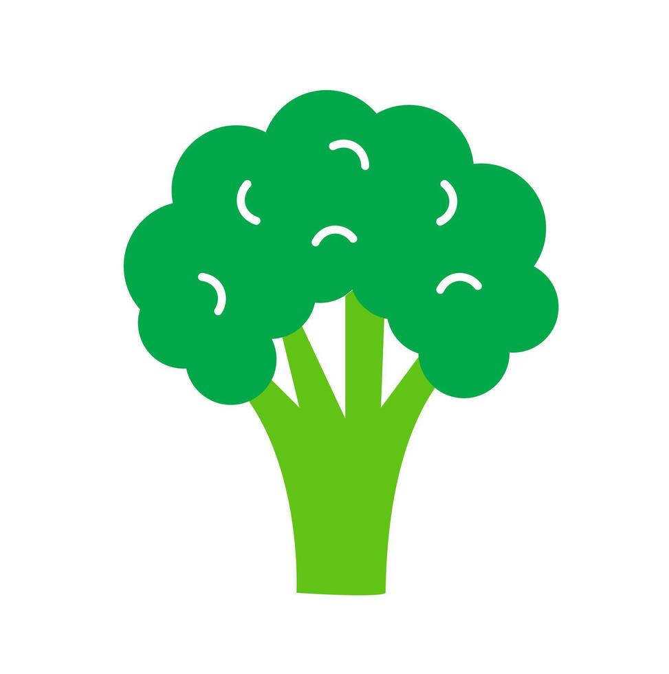 Fresh broccoli vegetable icon. A green graphic symbolizing healthy food, organic produce, and nutrient-rich ingredients. vector