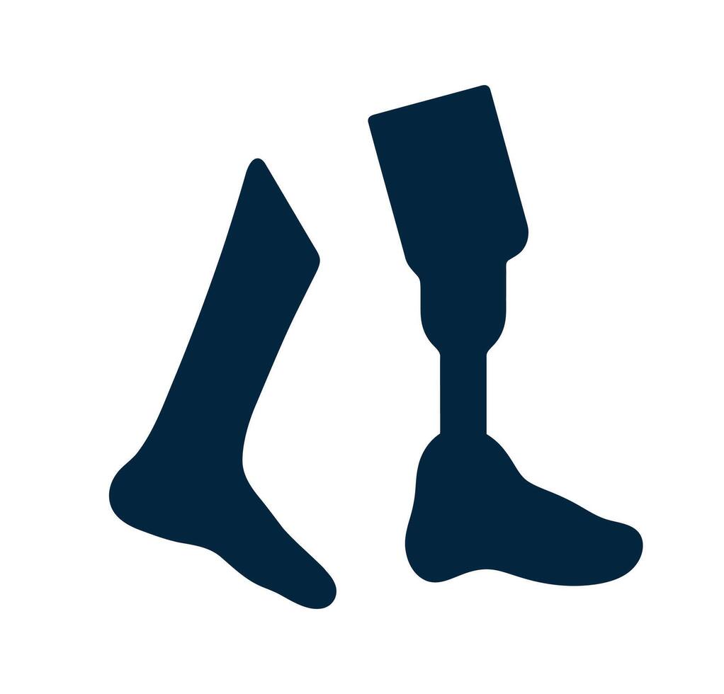 Human legs minimalist silhouette. A solid black, minimalist silhouette of human legs, representing movement, lower body, and anatomical representation. vector