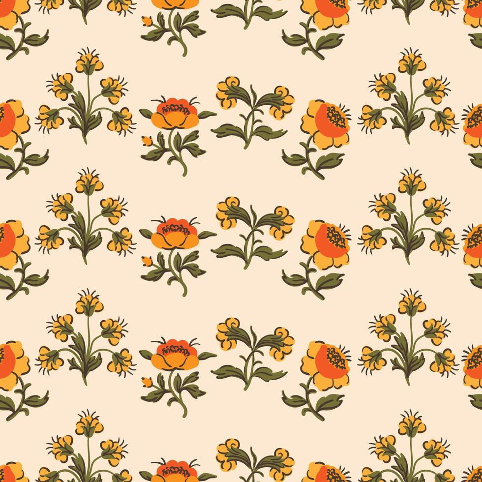 Coquette rustic floral seamless pattern, background for fabric, wallpaper, wrapping, clothes vector