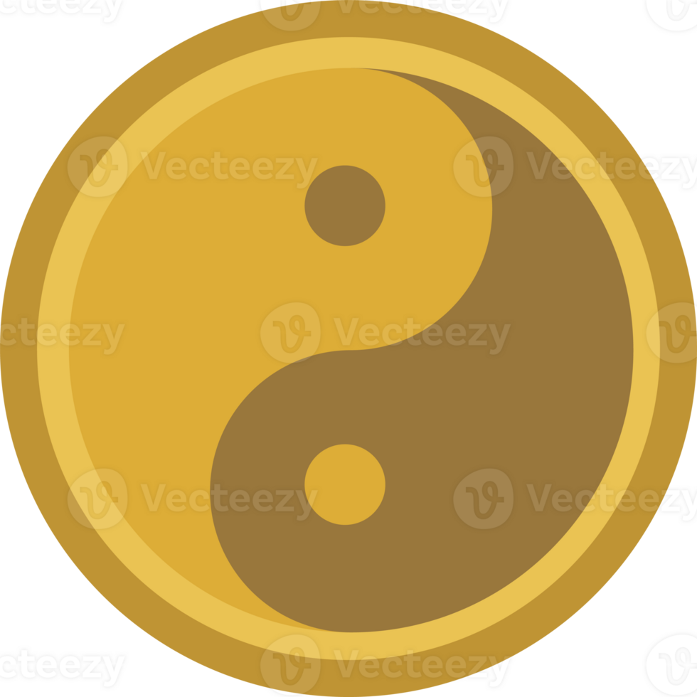 Gold Yin and Yang Symbol Illustration png
