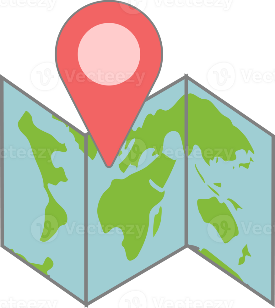 Map with Location Pin Illustration png