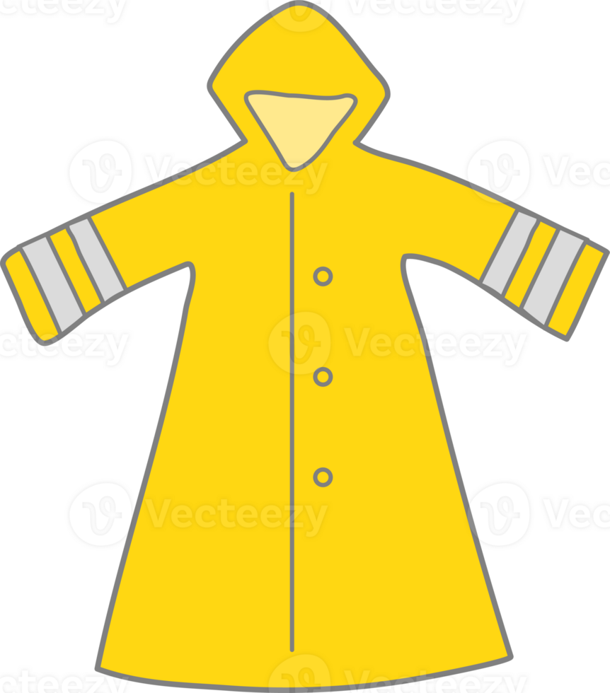 Illustration of a Yellow Raincoat png