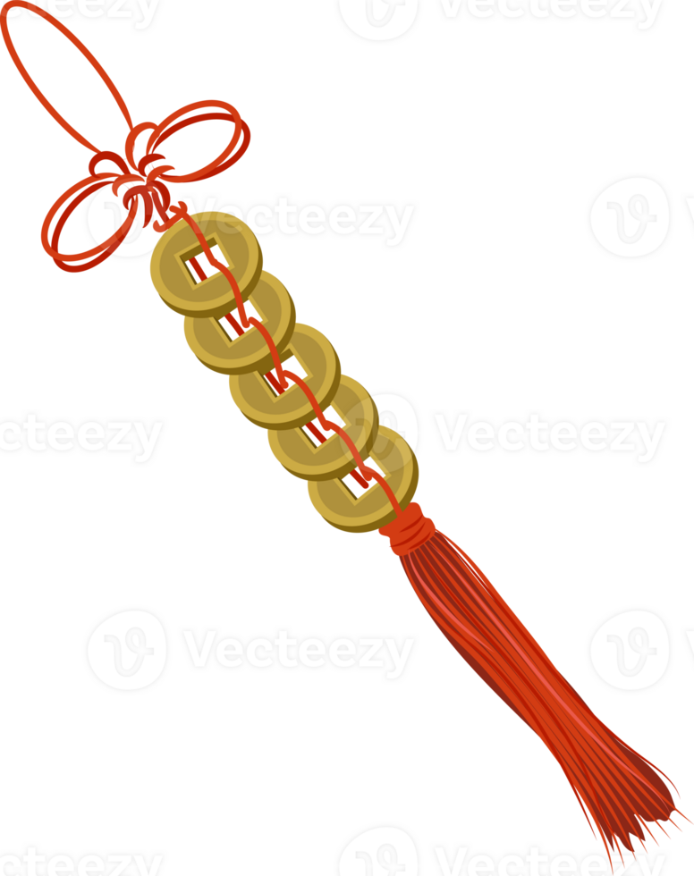 Chinese Lucky Coins Charm Illustration png