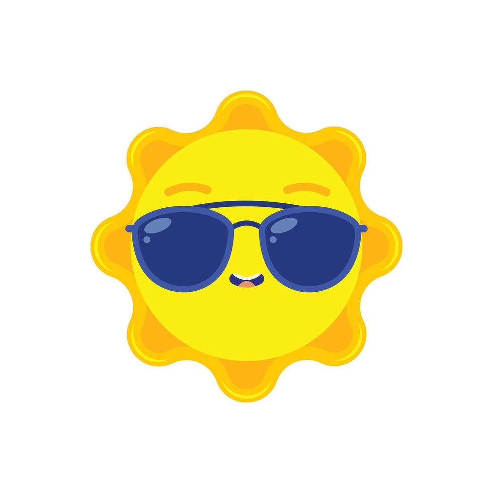 Sun Cartoon Sunglasses Icon Symbol vector