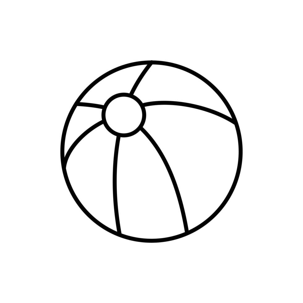 Volley Beach Ball Outline Icon Design vector