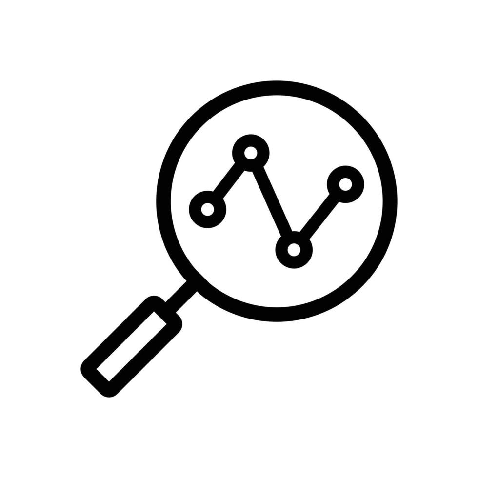 Analytic Search Icon Outline vector