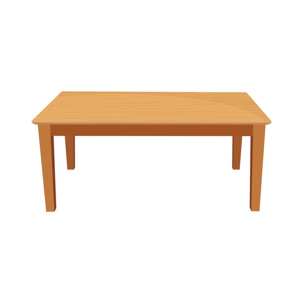 Wooden Desk Furniture Interior Workspace Element vector