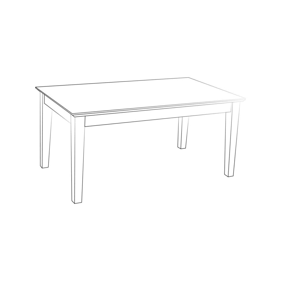 Table Outline Simple Drawing Illustration vector