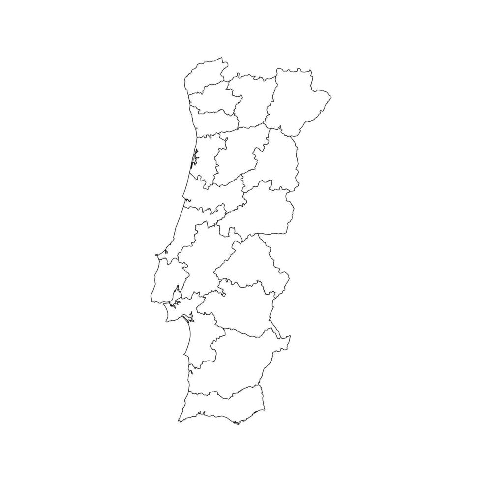 Detailed Outline Map of Portugal vector