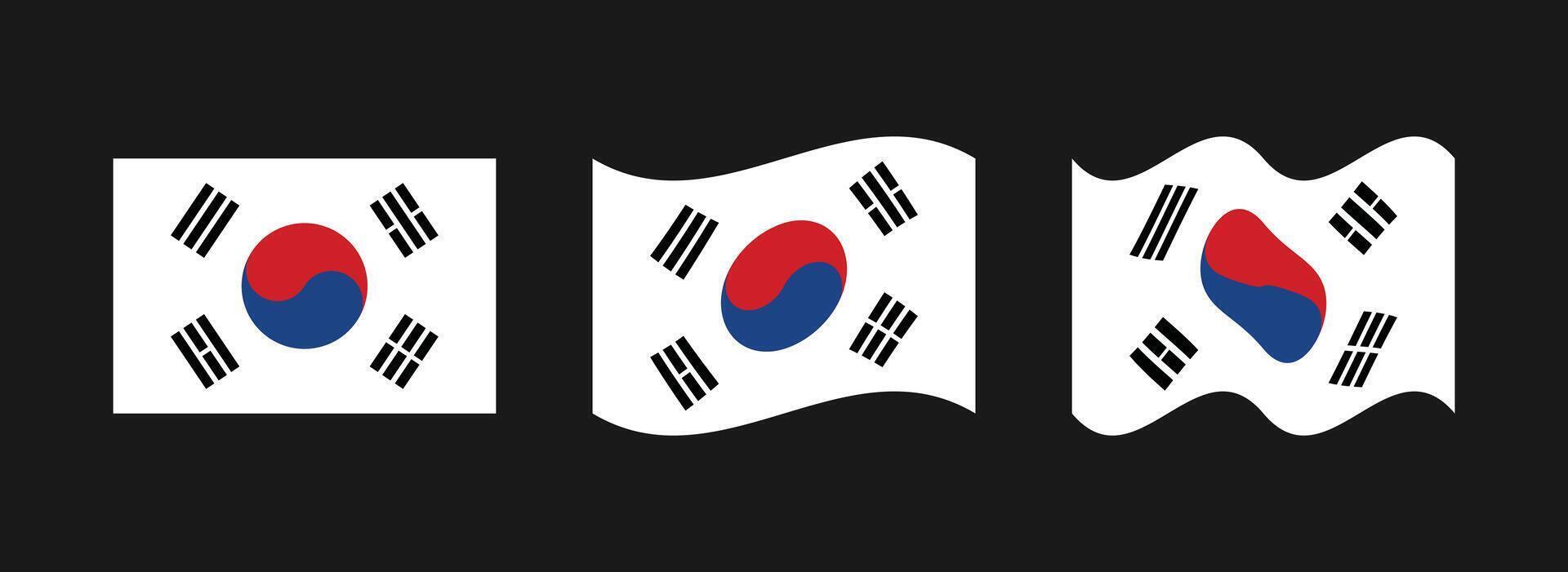 Korea Flag Flat Design Illustration vector