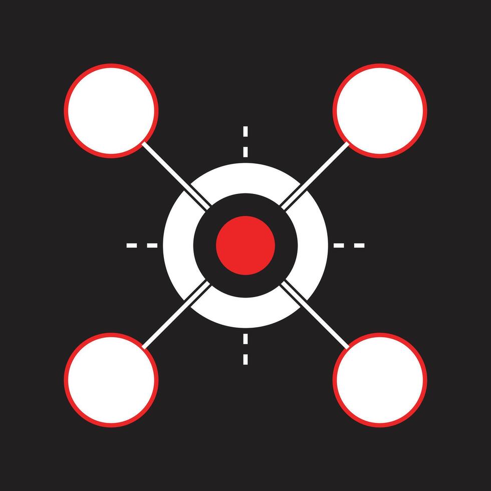 Center Target Icon Black Background vector