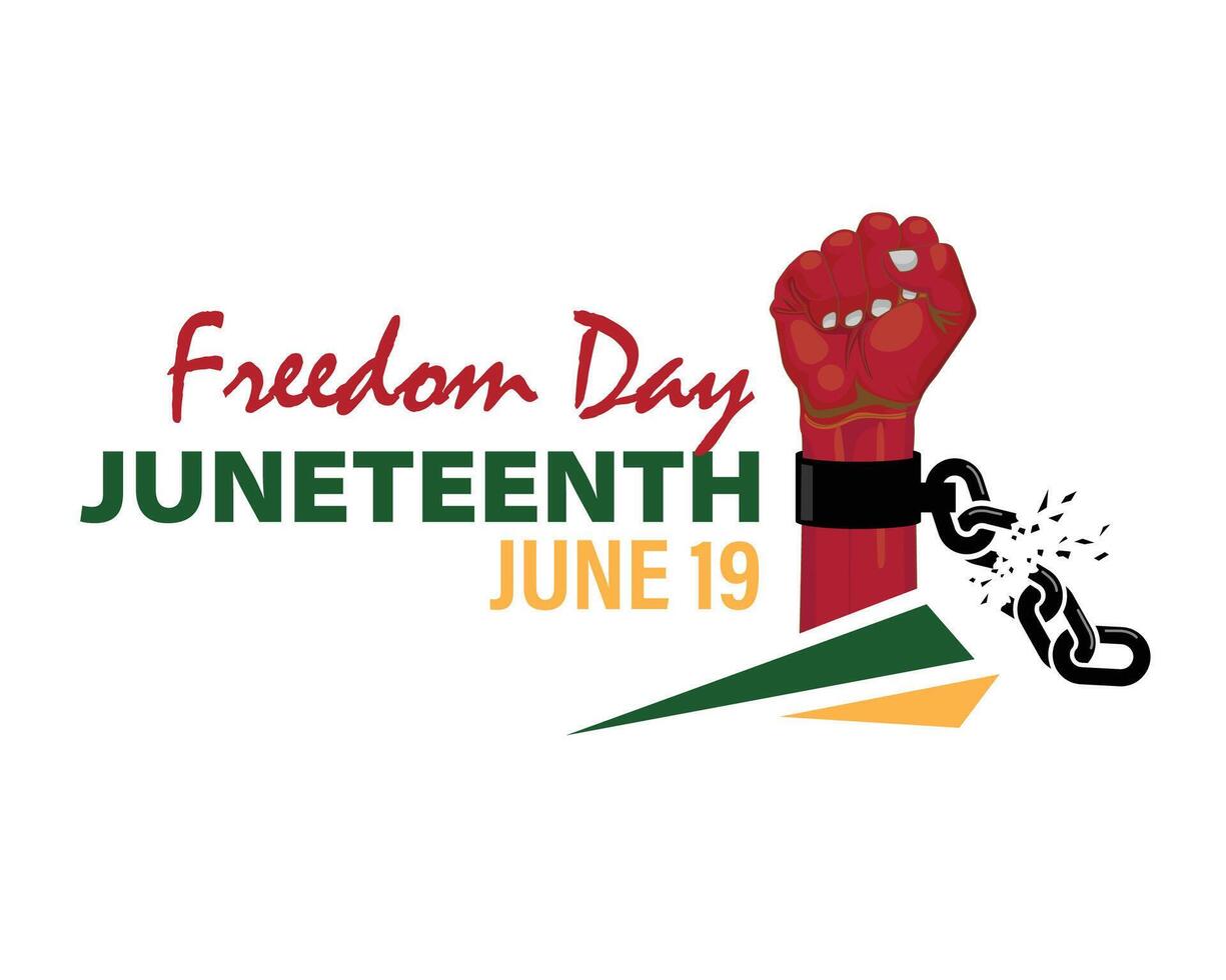 Juneteenth Freedom Day. African-American Independence Day, June 19 vector