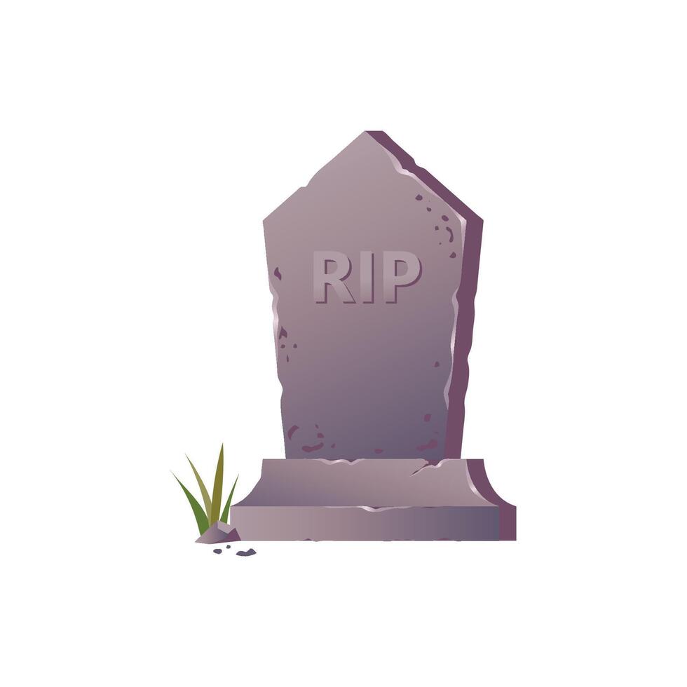 Old stone, tombstone with title RIP illustration, vector