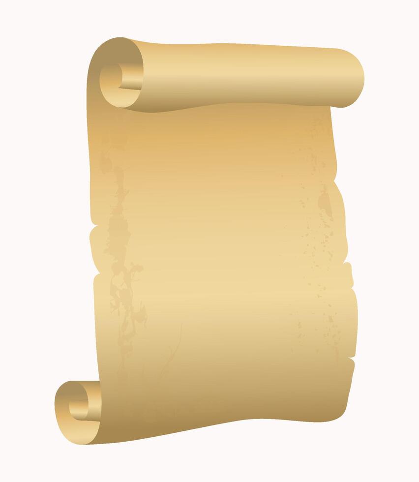 Parchment paper, scroll papyrus, blank frame vector