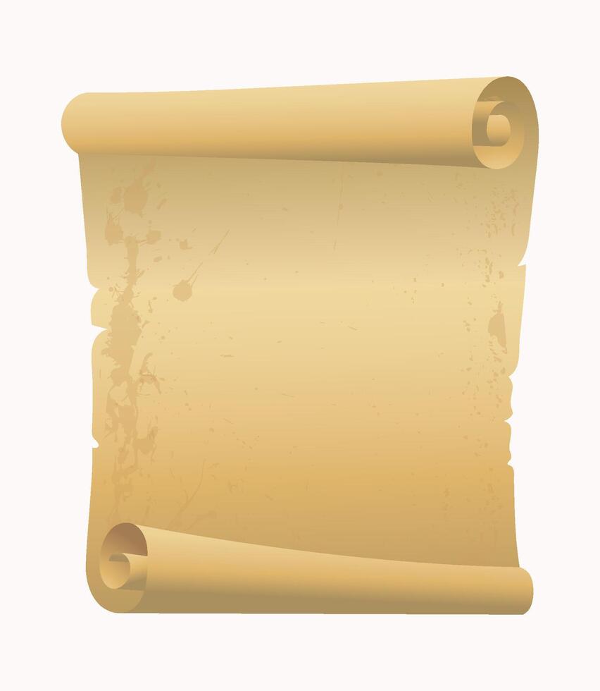 Parchment paper, old scroll papyrus, empty frame in cartoon style vector