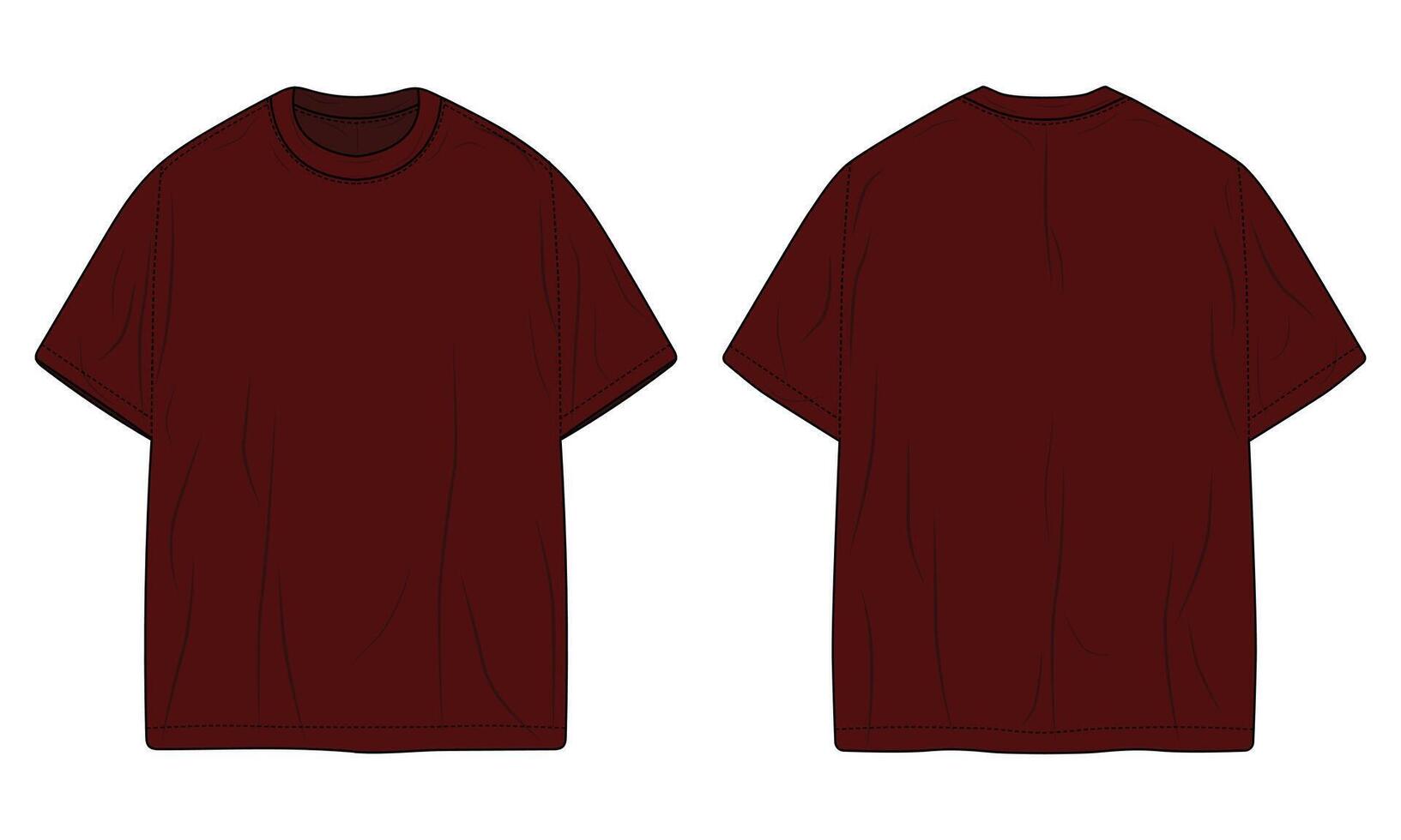 Plain maroon T-shirt template vector