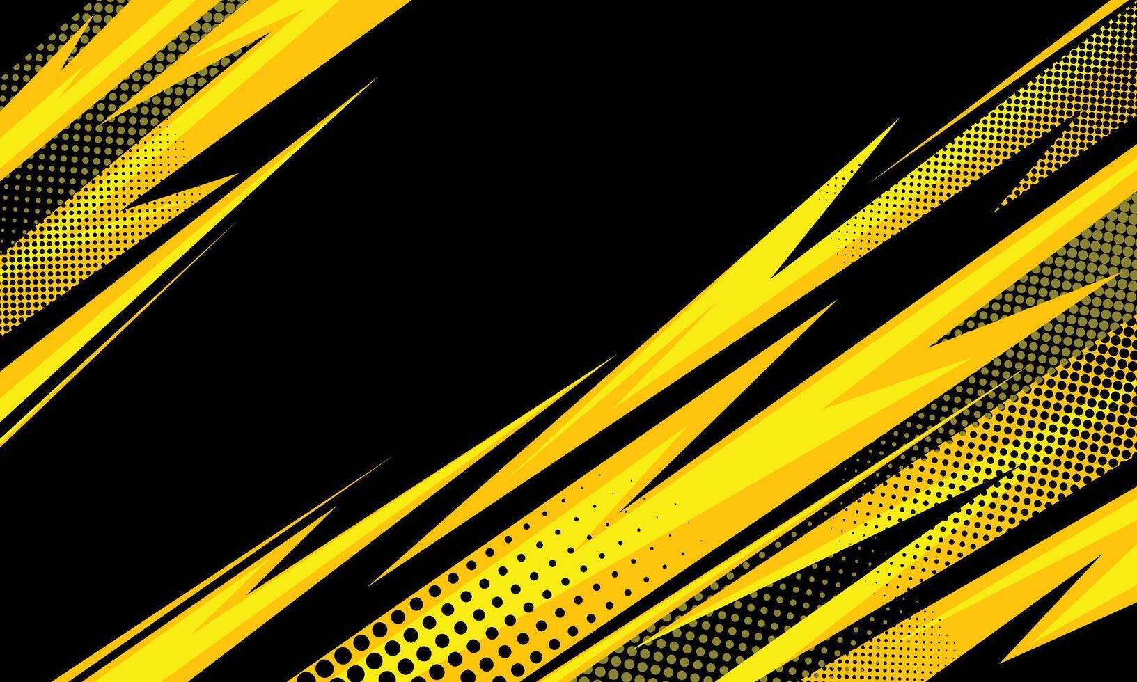 Abstract dynamic yellow and black speed stripes racing background for car decal vector