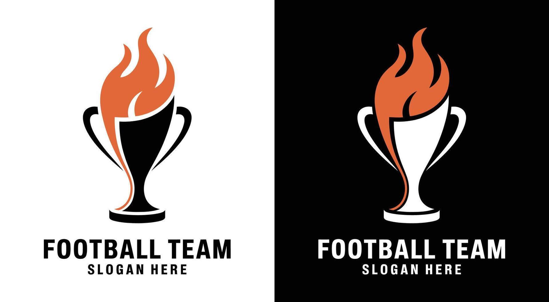 Football Team Logo Black Trophy Torch Symbol for Clubs vector