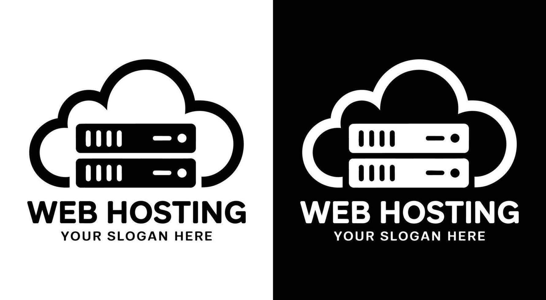 Hosting Logo Template for Web Services and Cloud Technology Brands vector