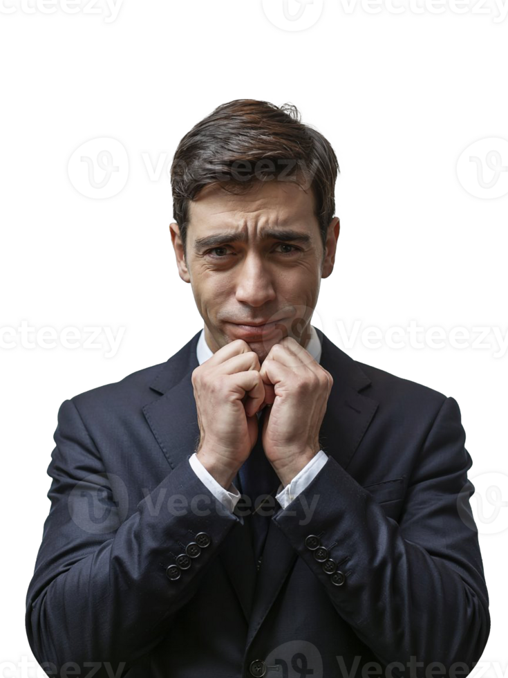 young businessman looking directly at the viewer with a genuinely puzzled expression png
