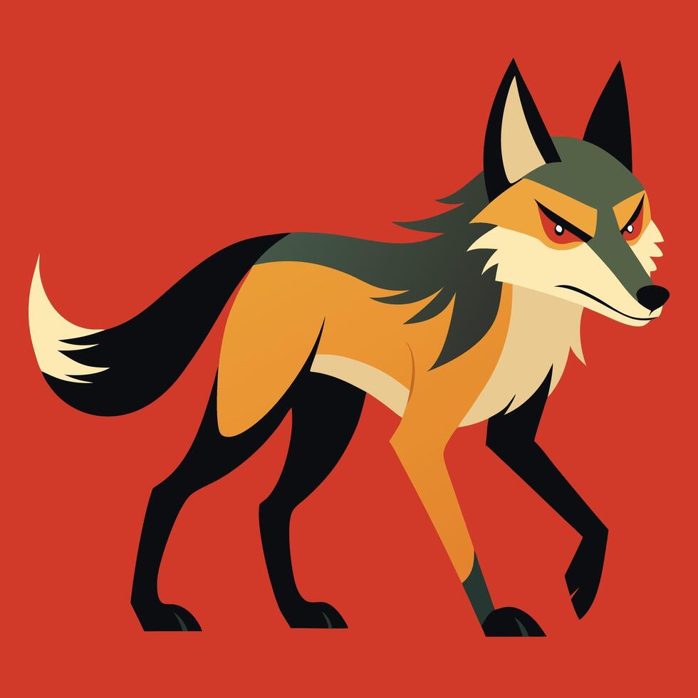 illustration jackal icon isolated on a white background. vector
