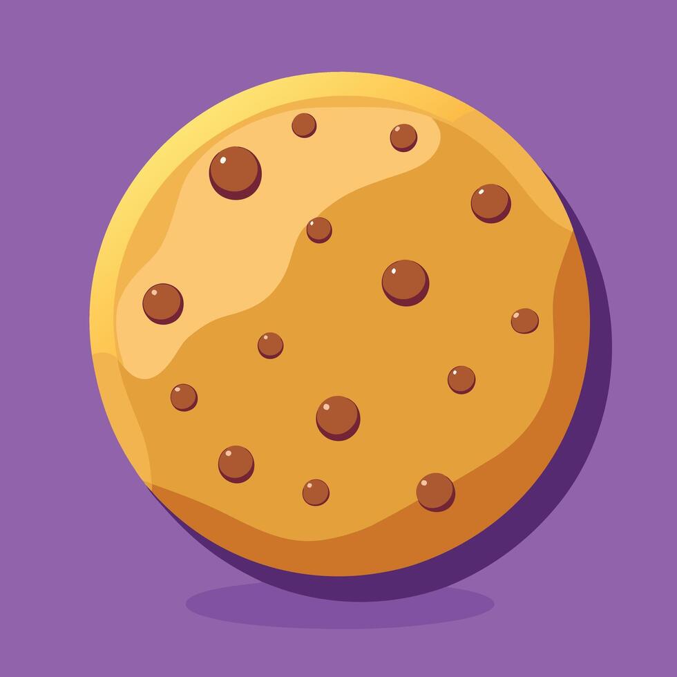 Chocolate chip cookie illustration with white background vector