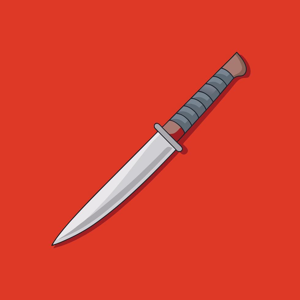 Knife Weapon The knife is sharp Used for cooking and is an essential equipment vector