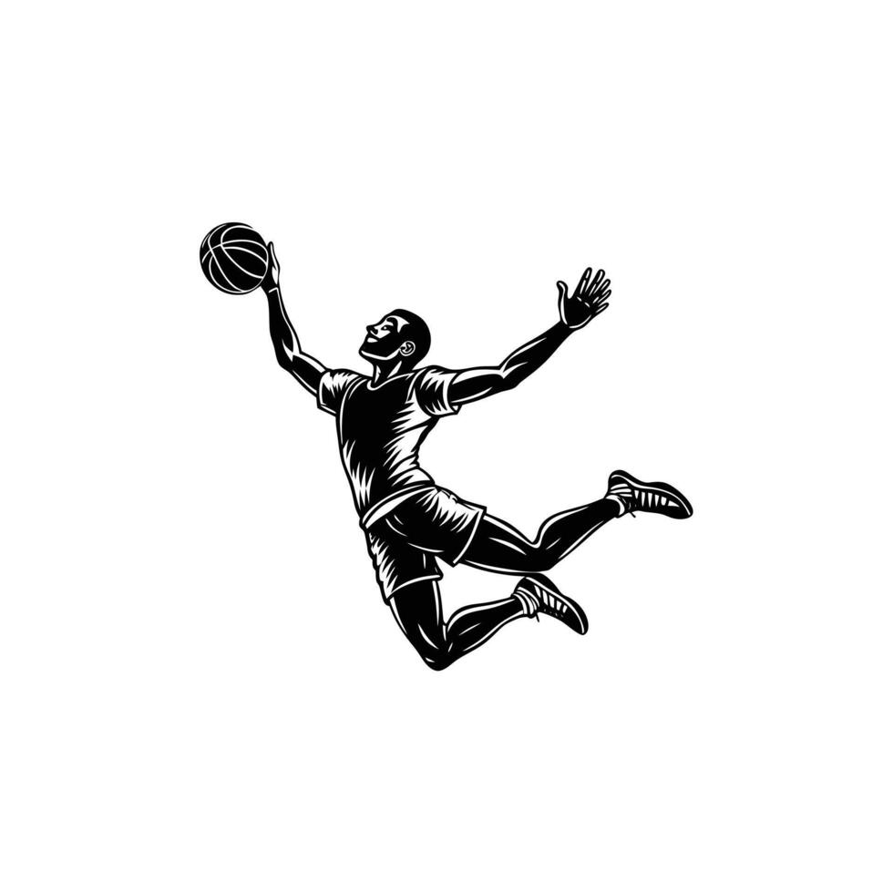 volleyball player silhouette man on white background vector