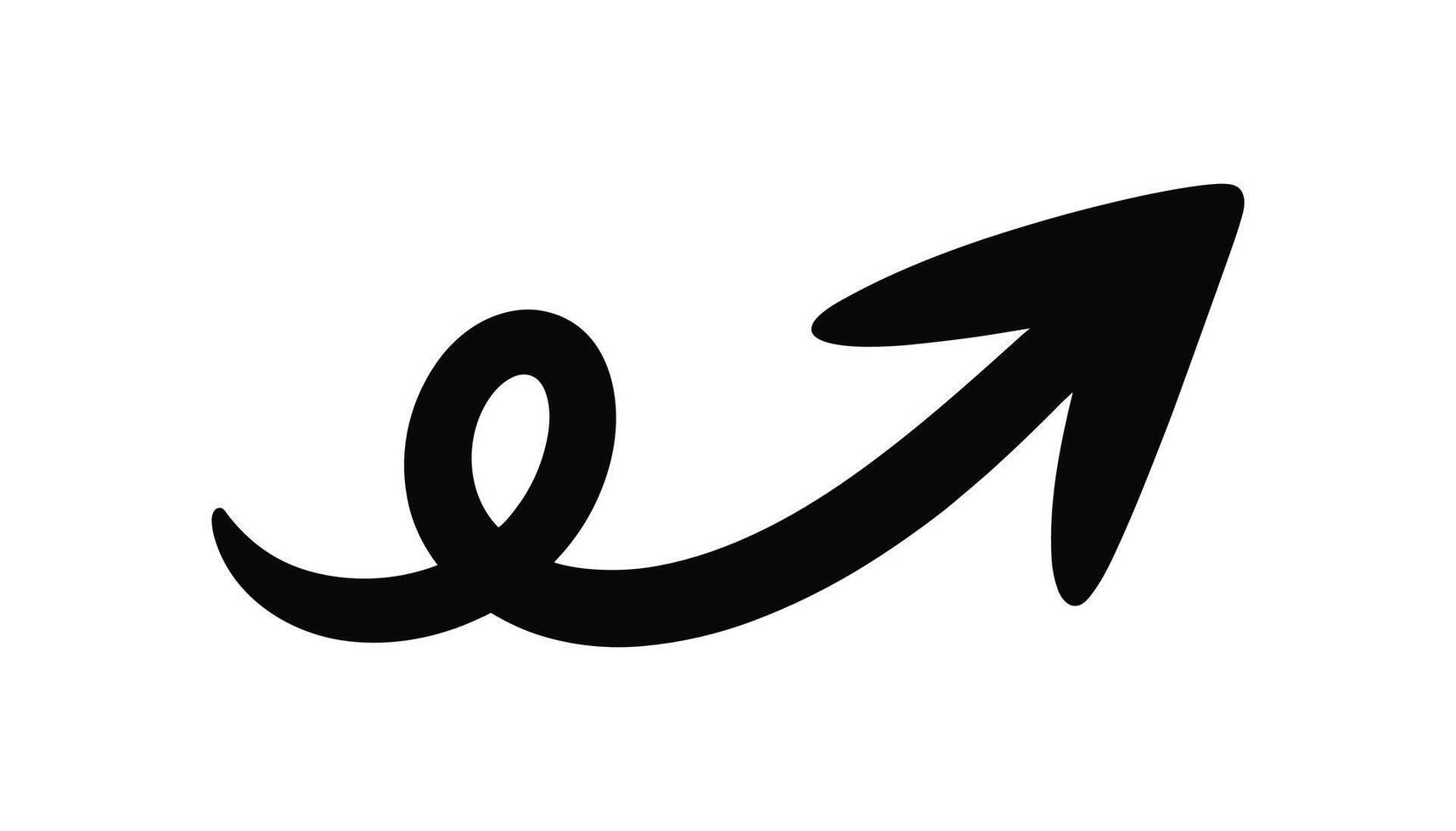 curve arrow icon silhouette on white background vector