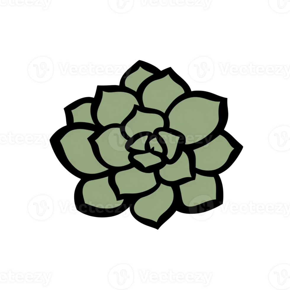 Silhouette of Succulent Cotyledon png