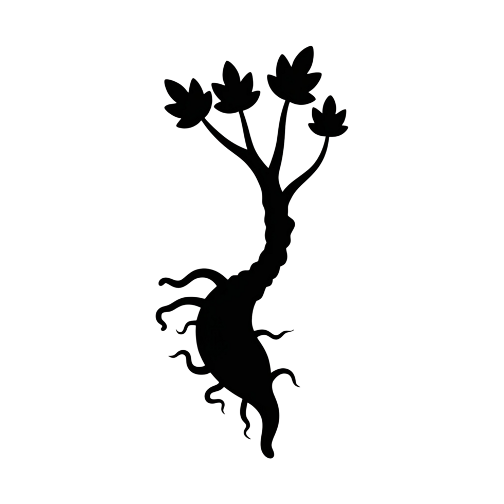 Silhouette of Twisted Mandrake Root png
