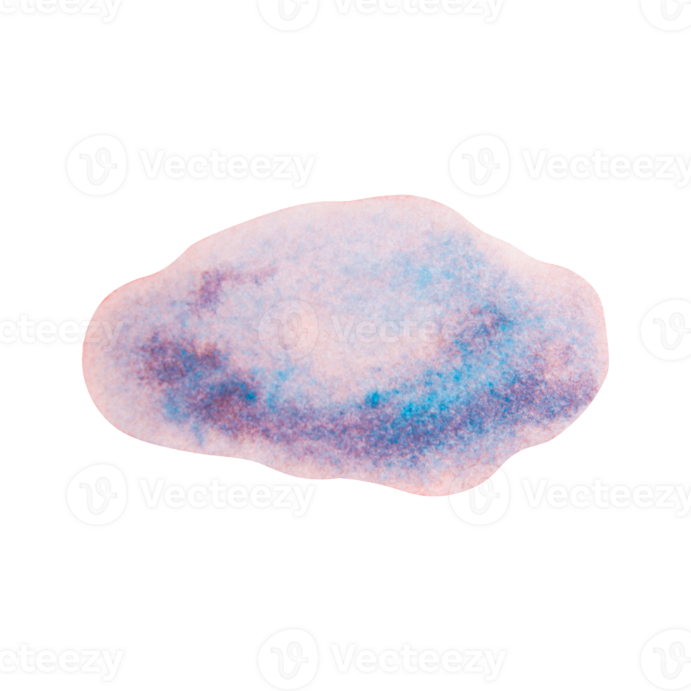 Watercolor illustration of a smooth sea stone in soft pink, violet and blue tones. Resembles a pebble or a magical ocean drop. Perfect for sea-themed designs, kids' projects and summer decor. png