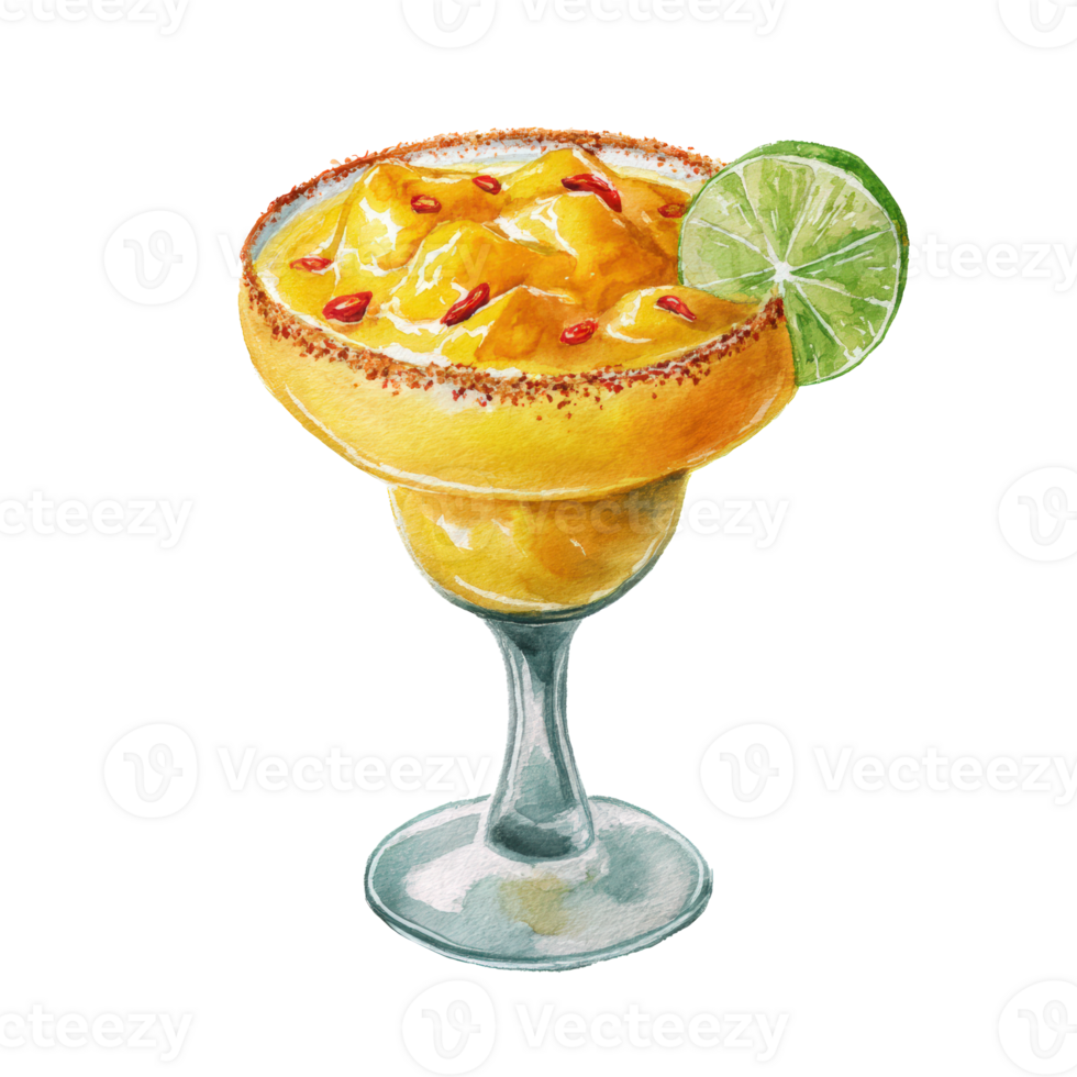 A margarita with a slice of lime on top png