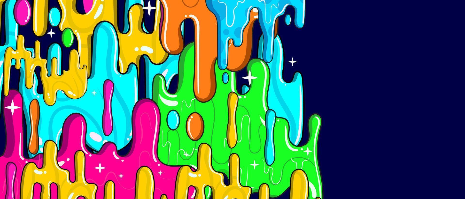 Neon slime color of graffiti background vector