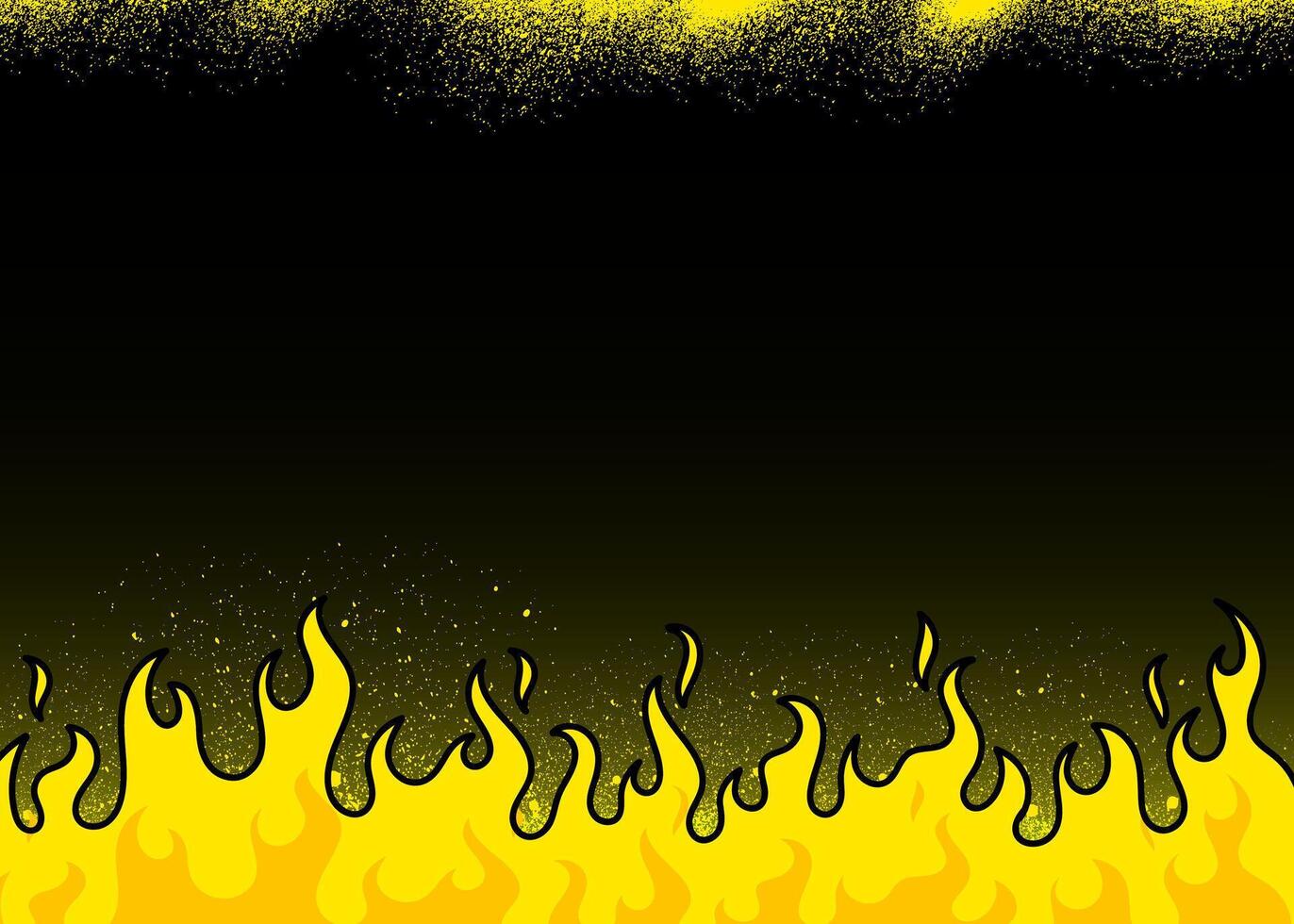Graffiti Flame Yellow Background vector