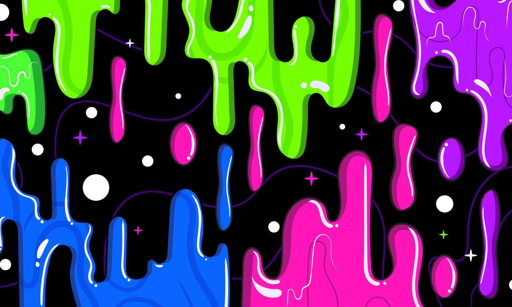 Slime drips of bright color background in graffiti style vector