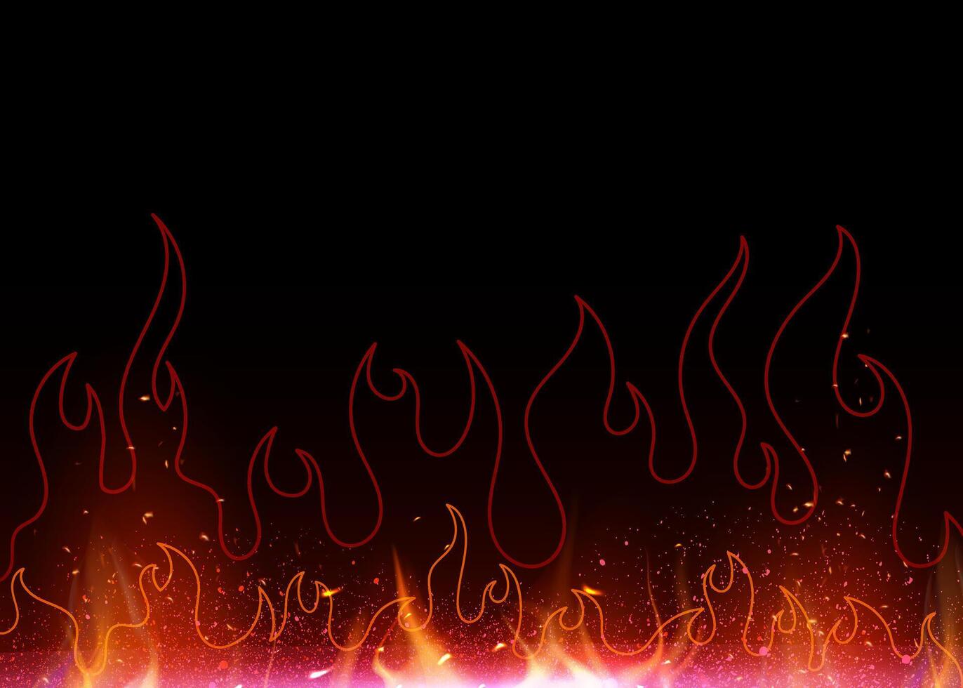 Flame fire Graffiti Background in neon style. flame graphic with spray paint splatters vector