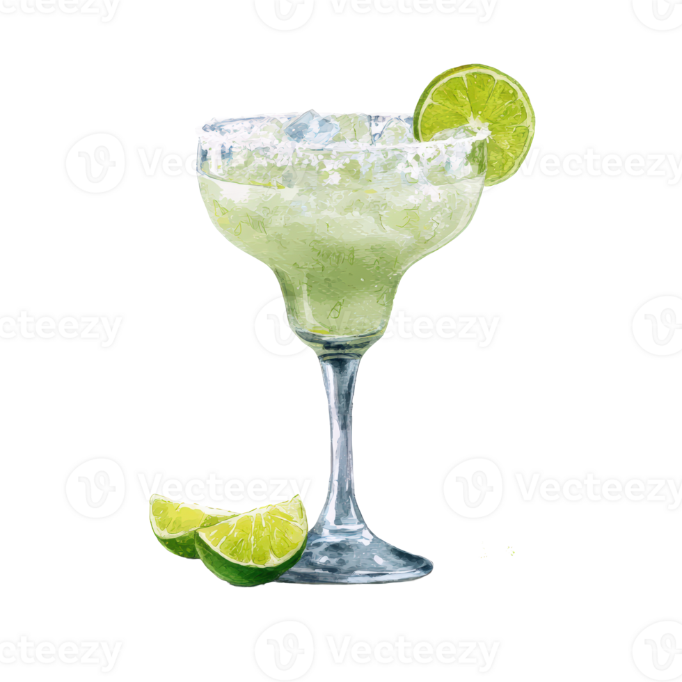 A margarita with lime slices and a slice of lime png