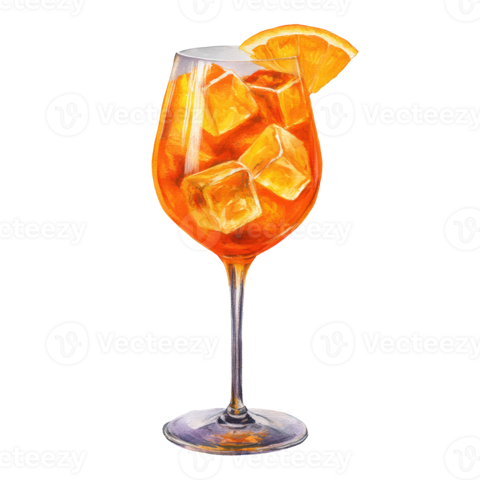 A glass of orange drink with ice cubes png