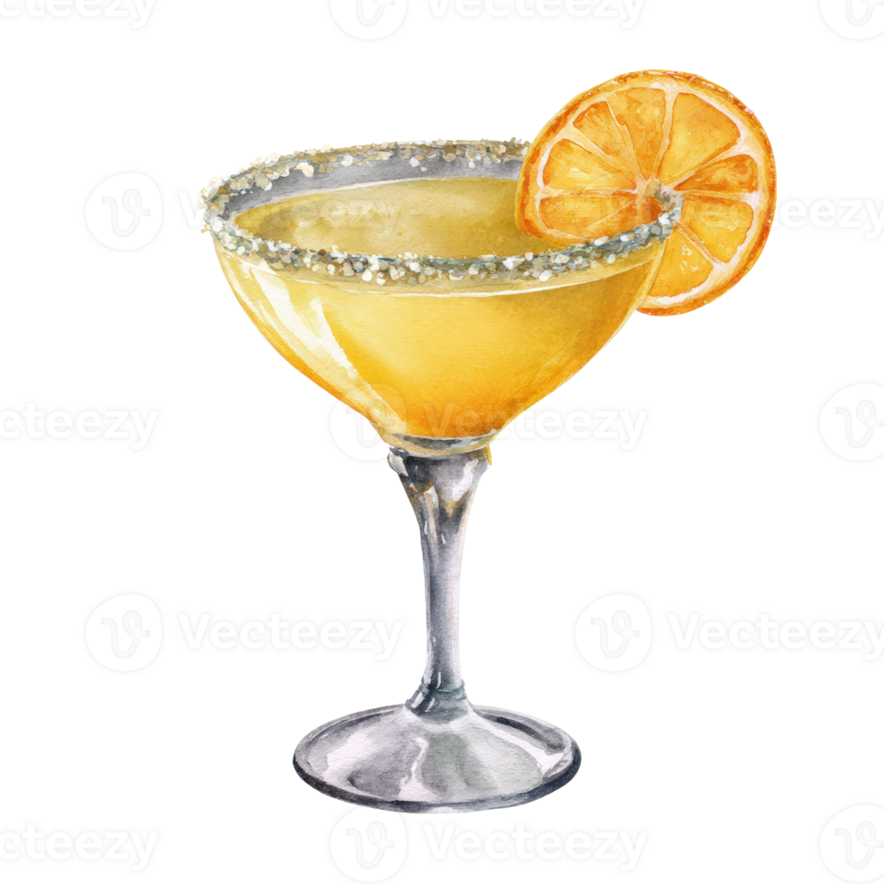 Orange margarita cocktail illustration png