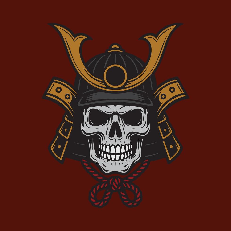 Skull Samurai Design vector