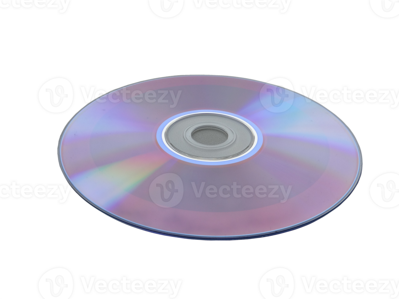 Shiny reflective compact disc isolated on transparent background, rainbow light reflections, digital data storage, cd dvd glossy surface png