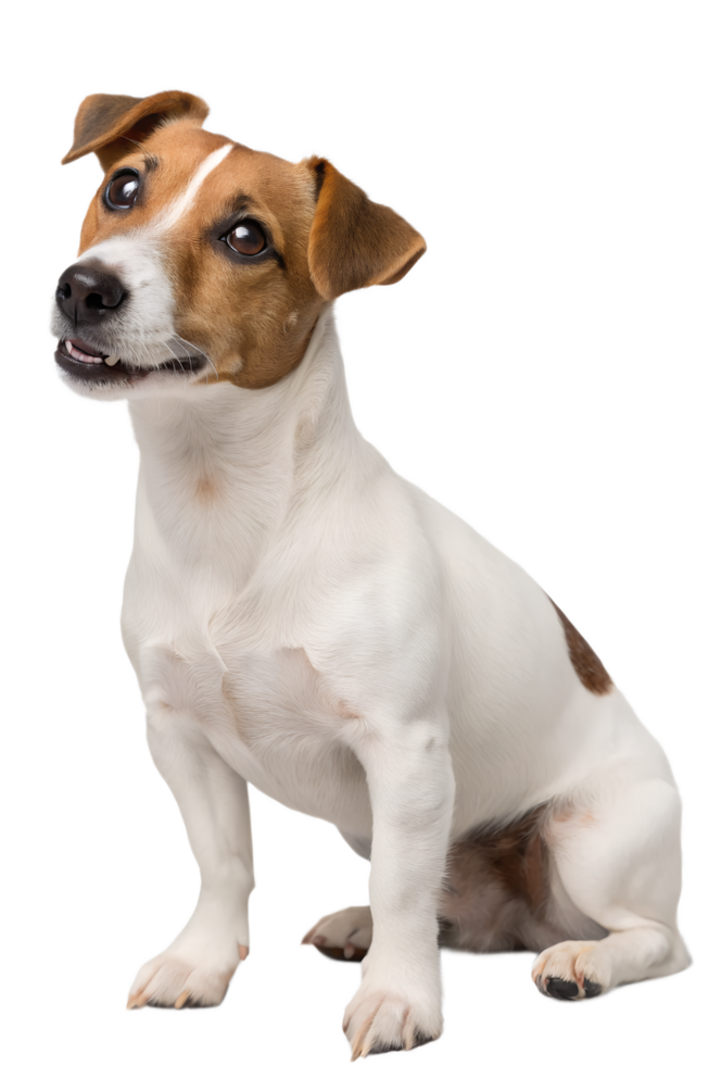Adorable jack russell terrier sitting isolated on transparent background png