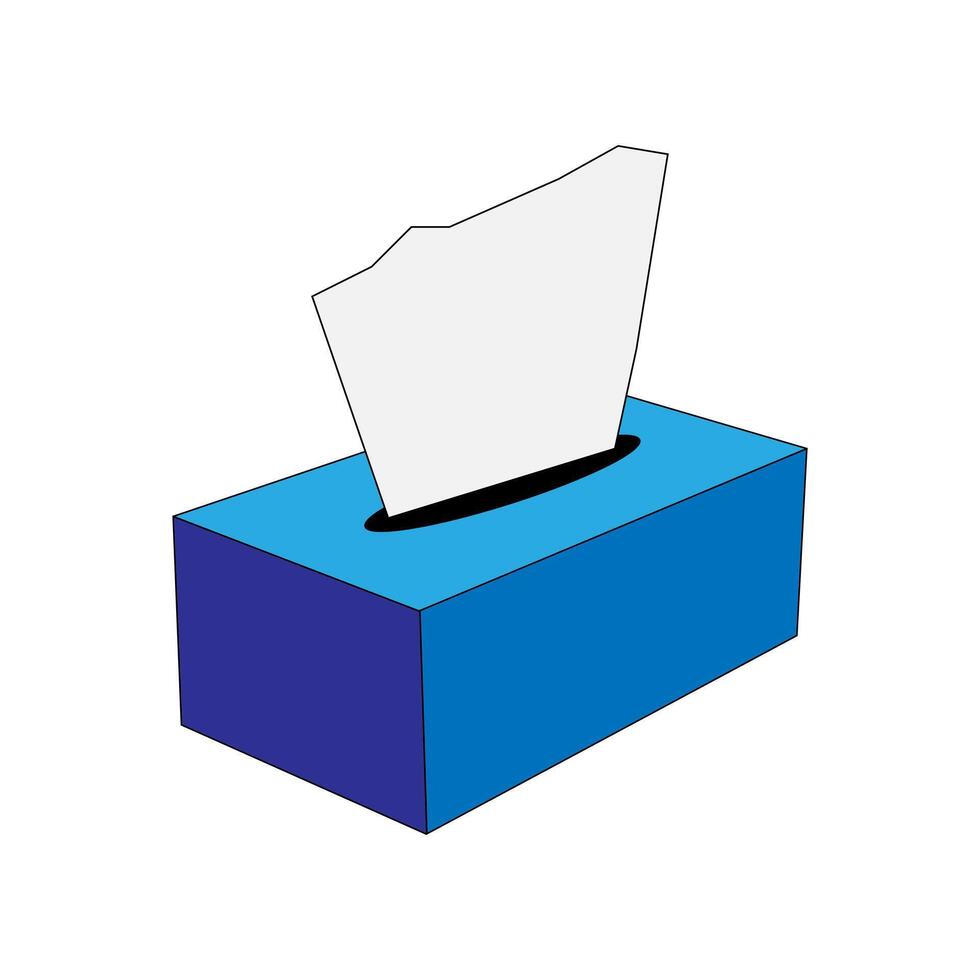 Tissue box cartoon style illustration vector
