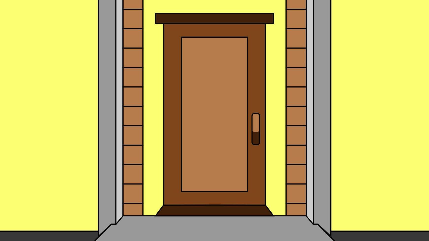 Apartment entrance illustration in cartoon style vector