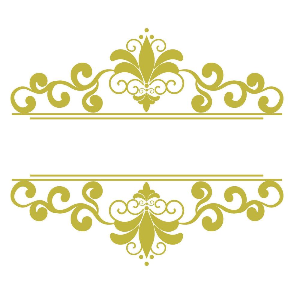 Gold damask flowers frame and text box on transparent background ,elements for decoration vector