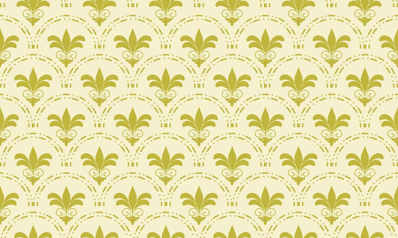 seamless pattern designs with gold damask flower on light yellow background, design for fabric or various pattern printing works. vector
