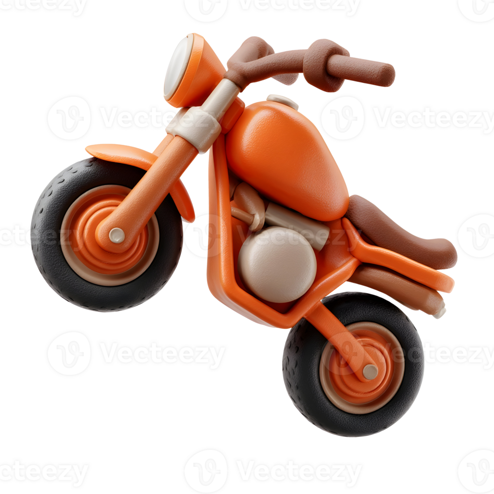 classic motorcycle 3d illustration on the screen transparent png