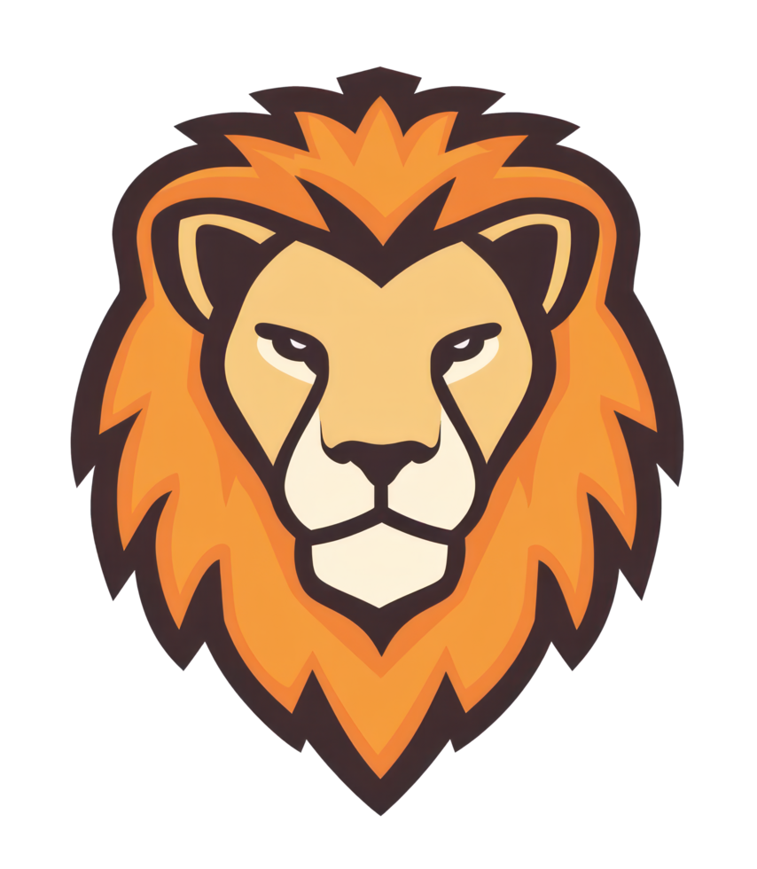 head of lion face logo illustration png